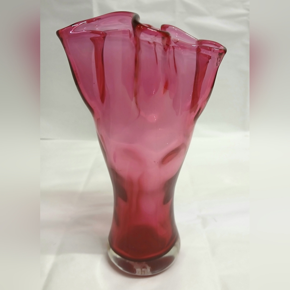 Vintage Cranberry Glass Vase